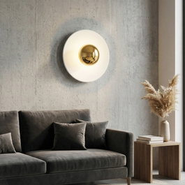 Opviq Node - 16150 - A Lámpara de Pared Blanco y Dorado